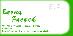 barna paczek business card